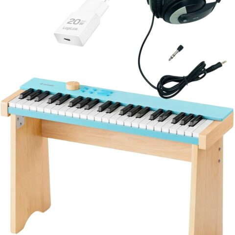 Donner KIDO V-20 Børne El Klaver - Lys Blå - Bundle